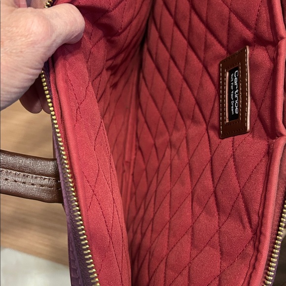 Purple Plum and Brown Laptop-Tablet-File Bag. - Picture 4 of 8